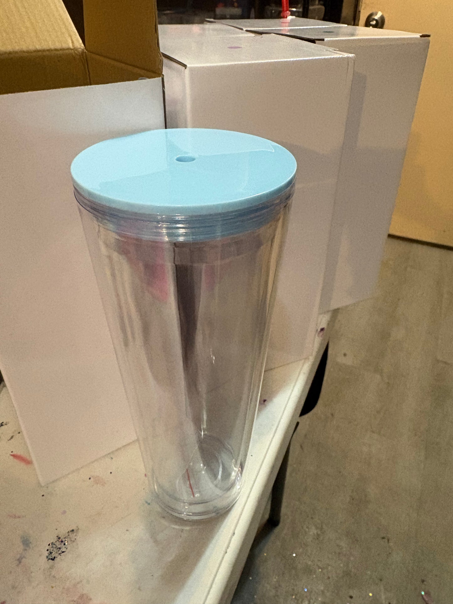A 24 oz snow globe cup