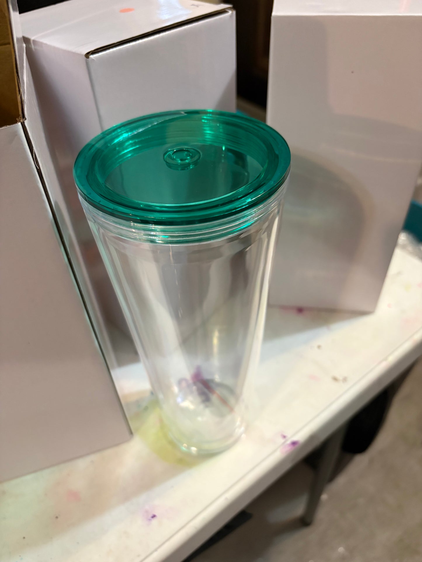 A 24 oz  snow globe cup