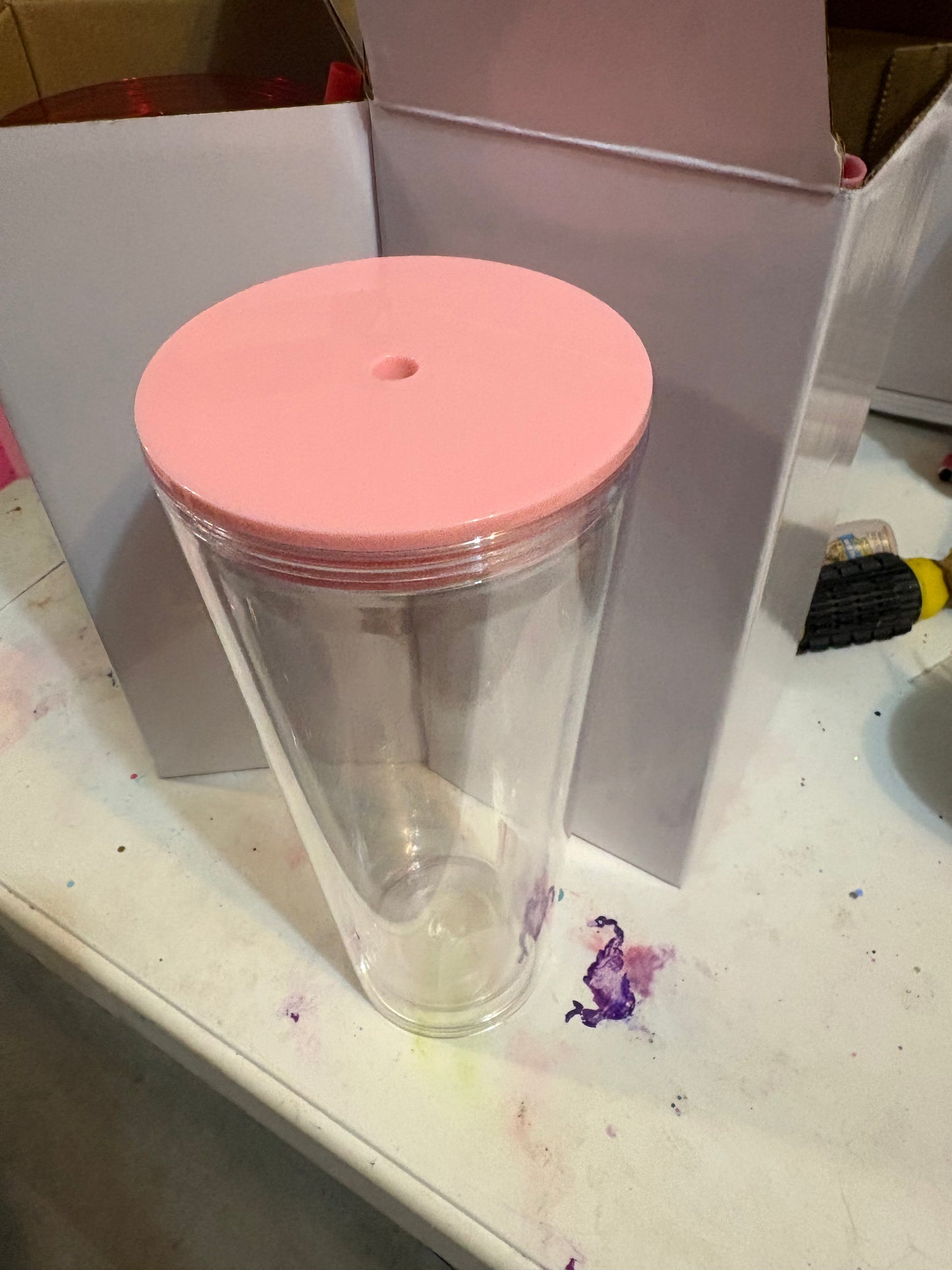 A 24 oz  snow globe cup