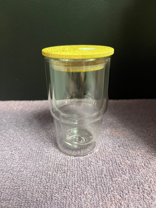 3 oz snow globe, lid, and straw