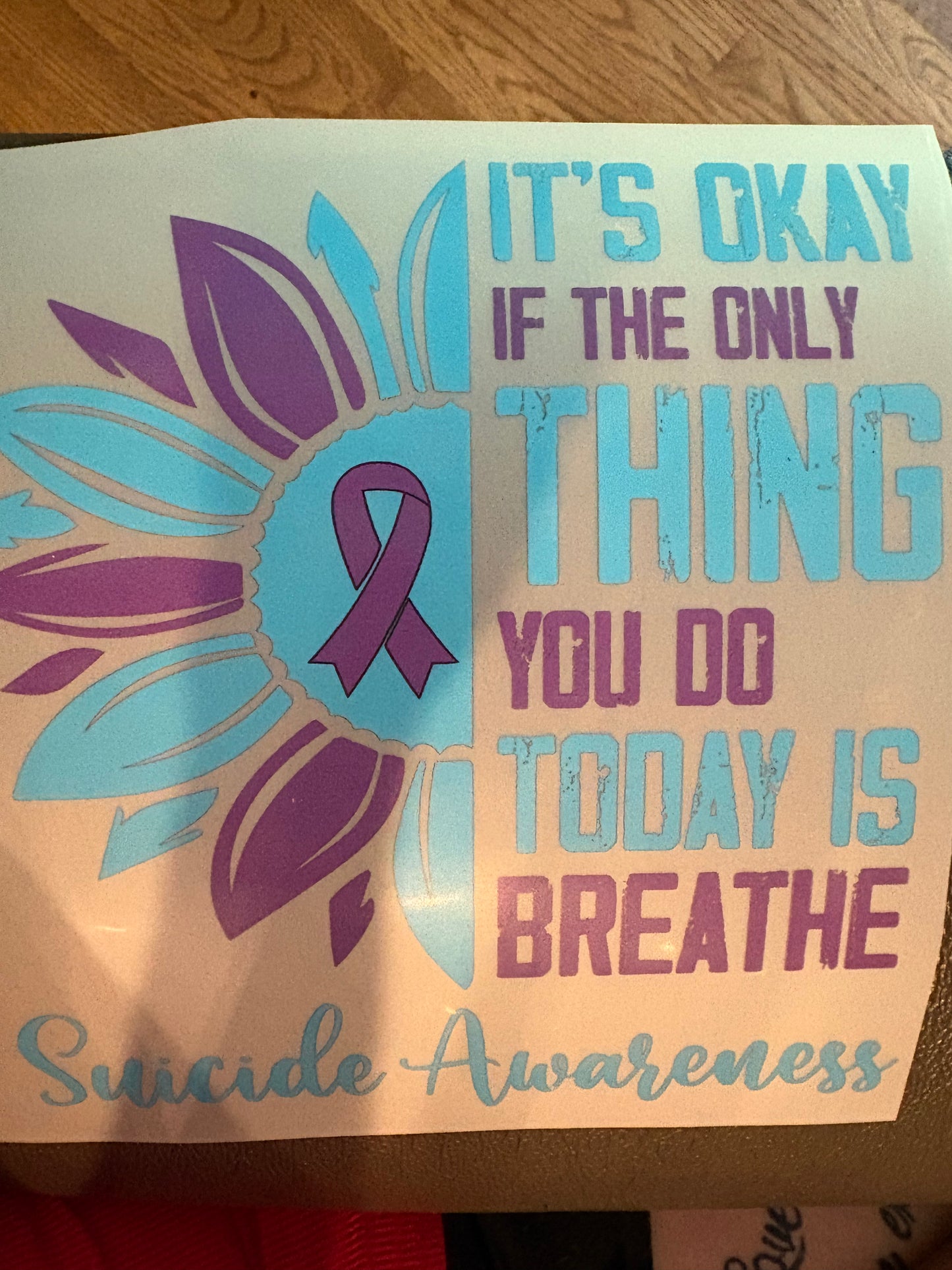 Adult Awareness heat press