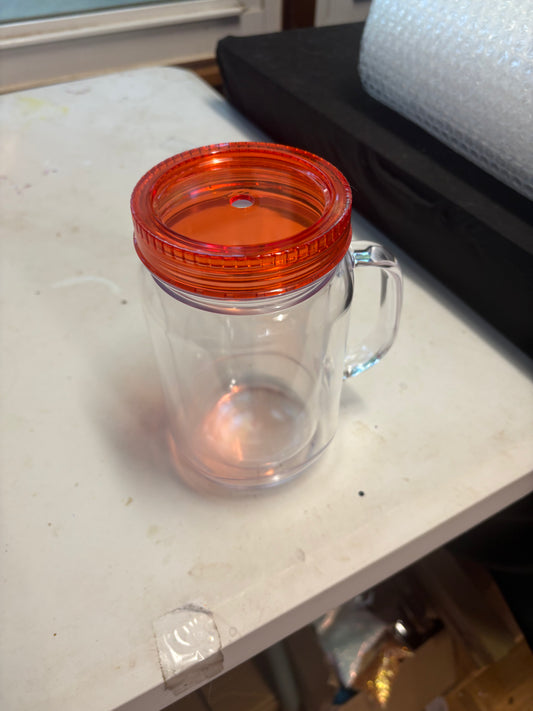 A 20 oz mason jar snow globe cup